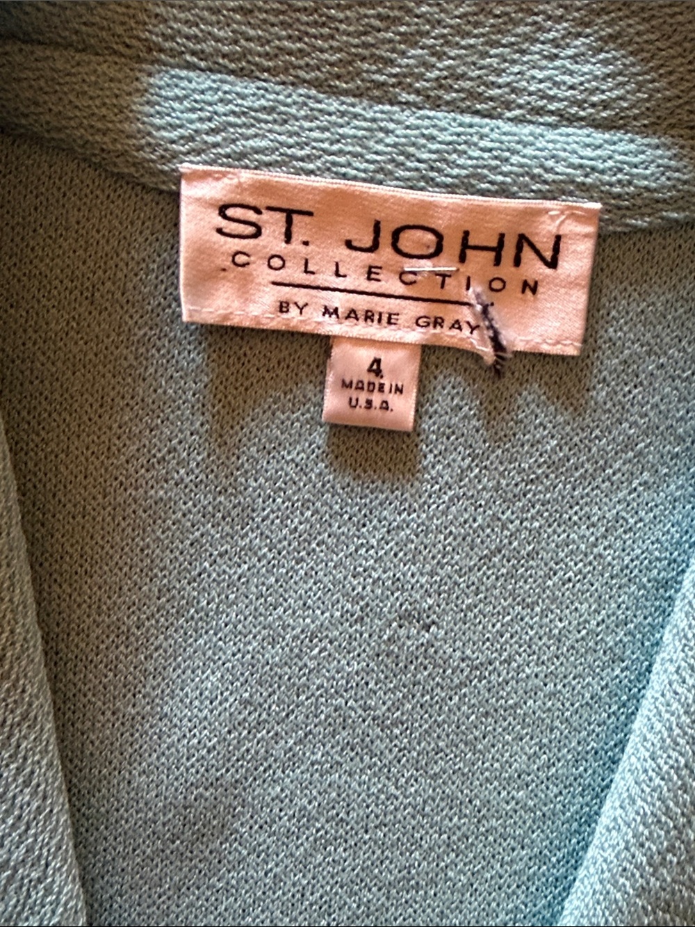 St. John Collection gorgeous Tiffany Blue Long Open-Front Cardigan. - Picture 2 of 9